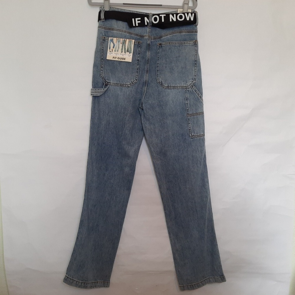 S.O.N.G Jeans 9 29 Baggy‎ Boyfriend Carpenter 90s Belted Button Fly Cargo Light
